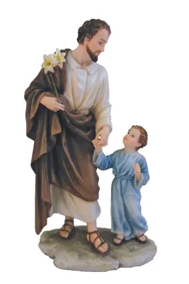 9&quot; St. Joseph &amp; Child Color Statue