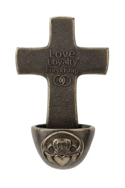 6.5&quot; Claddagh Crucifixion Bronze Font