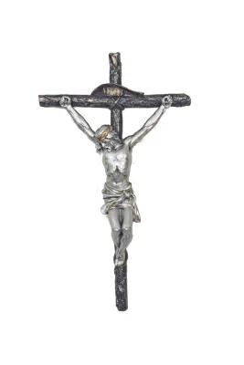 16&quot; Crucifix Pewter and Bronze