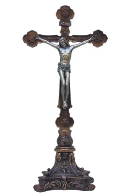 13&quot; Standing Crucifix Bronze