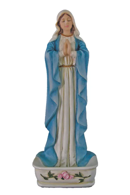 8.5 &quot; Praying Virgin Rosary Holder Holy Water Color Font