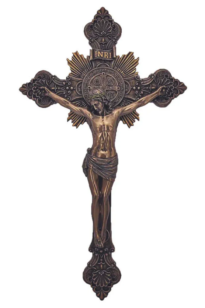 14&quot; Saint Benedict Bronze Crucifix