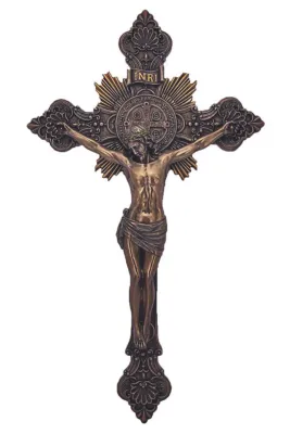 14&quot; Saint Benedict Bronze Crucifix