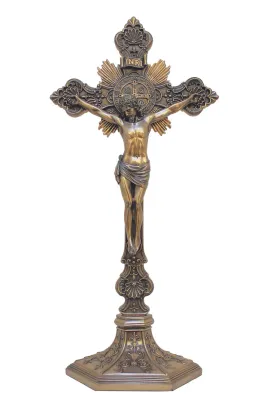 24&quot; Saint Benedict Bronze Crucifix