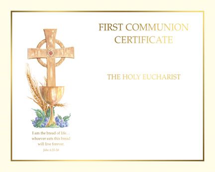 Certificate- First Communion Certificate, Box of 50, XS113