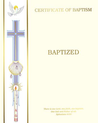 Certificate- Create Your Own Baptism, Box of 50, XC112