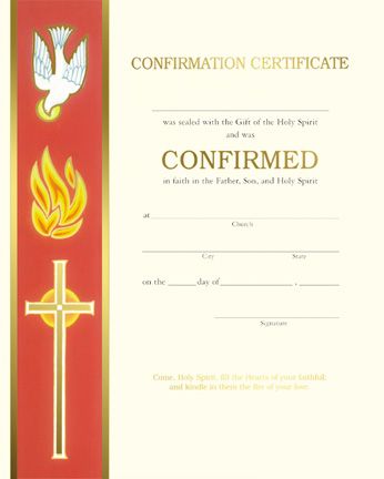 Certificate- Confirmation Certificate Red, Box of 50, XC104