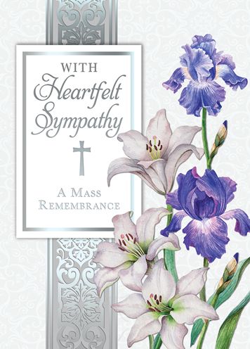 Mass Card- With Heartfelt Sympathy Mass Card, Box of 100, MA427