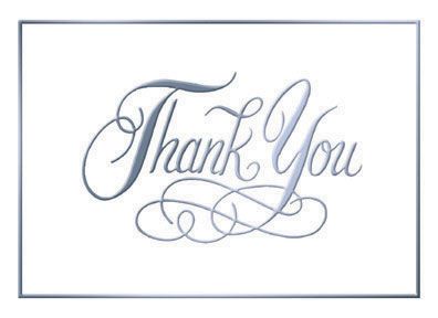 Silver Foil Thank You Card, Box of 50, JD021
