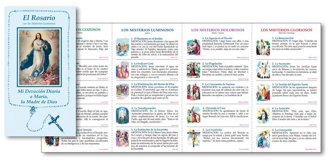 Folder- Spanish Rosary Folder with Luminous Mysteries