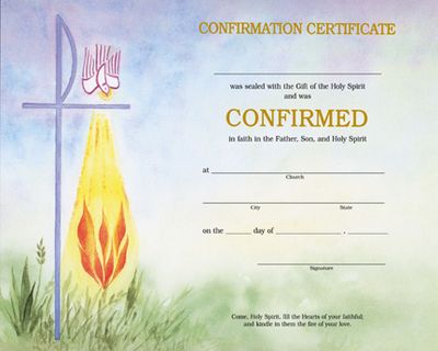 Certificate- Watercolor Confirmation Certificate, Box of 50, XD104