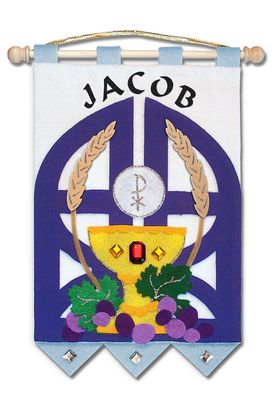 First Communion Banner Kit, 9 in. x 12 in., Gates of Heaven, Royal Blue