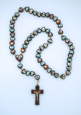 Brazilian Wood Hearts Saints Rosary