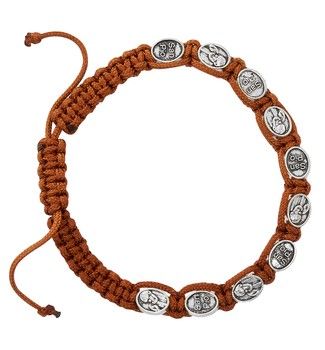 Adult Brown Corded St. Pio Bracelet