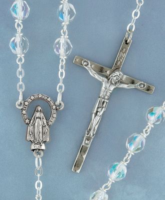 Adult Rosary Firepolished Crystal Beads 7mm