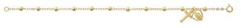 Adult 7 1/2&quot; Gold over Sterling Silver Rosary Bracelet