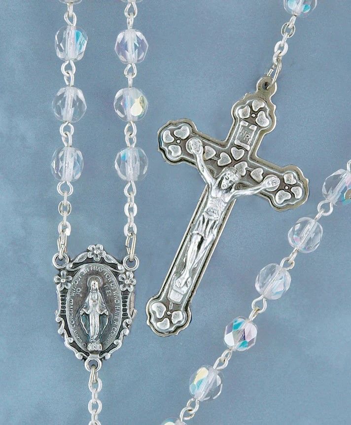 Adult Rosary Fire Polished Crystal Beads 6mm