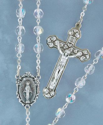 Adult Rosary Fire Polished Crystal Beads 6mm