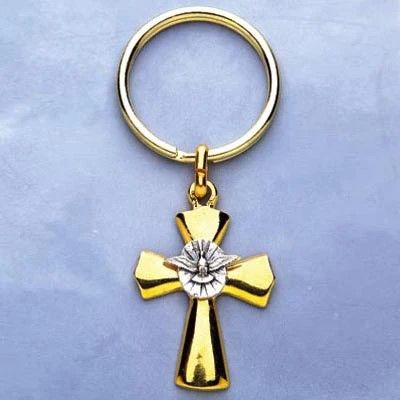 Holy Spirit Cross Keychain