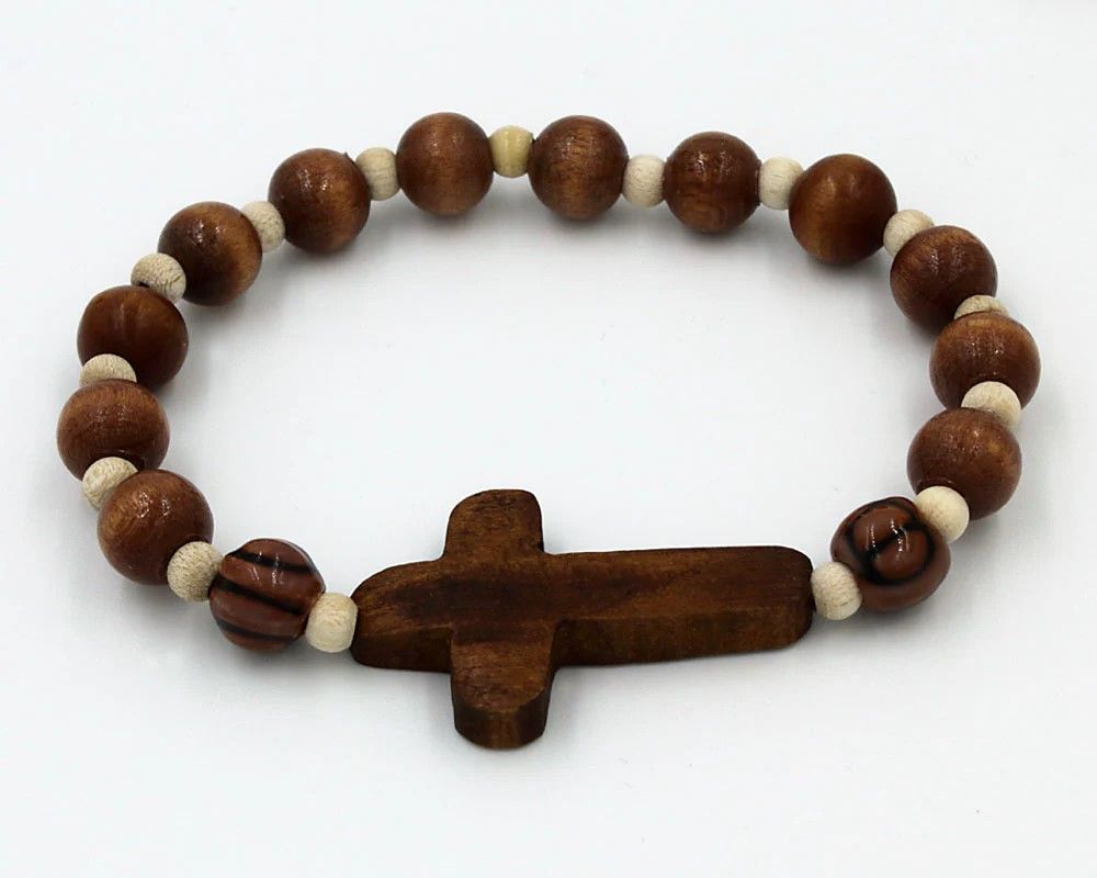 Basketball Sports Religious Bracelet Brown Disc.