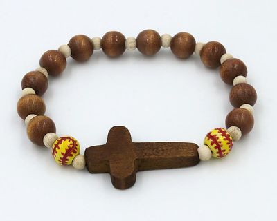 Softball Sports Religious Bracelet Disc.