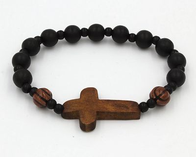 Basketball Sports Religious Bracelet Black Disc.