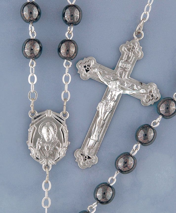 Adult Rosary Hematite Boxed