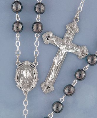 Adult Rosary Hematite Boxed