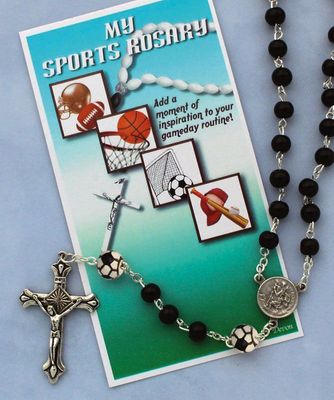 Black Sports Rosary Soccer