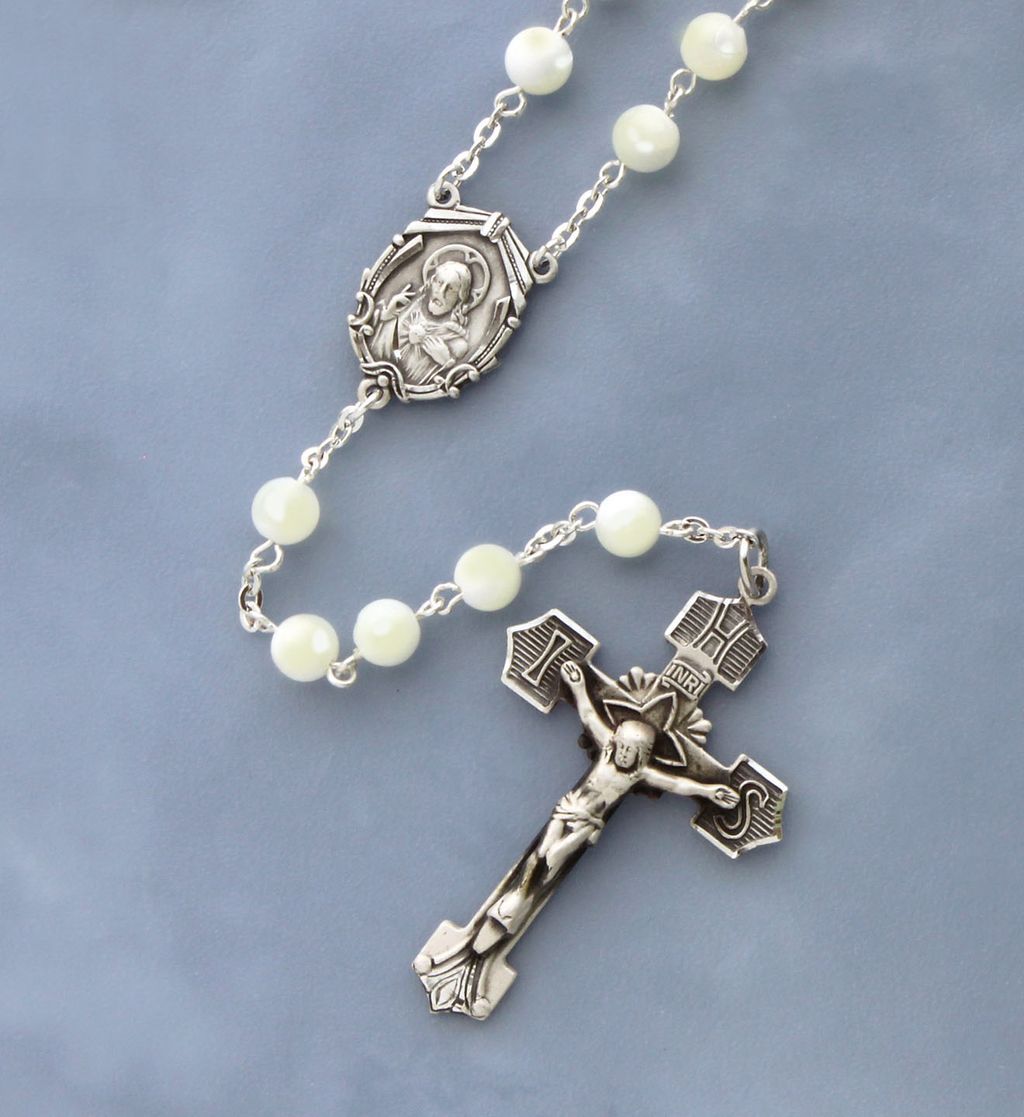 Mother of Pearl Sterling Silver Rosary