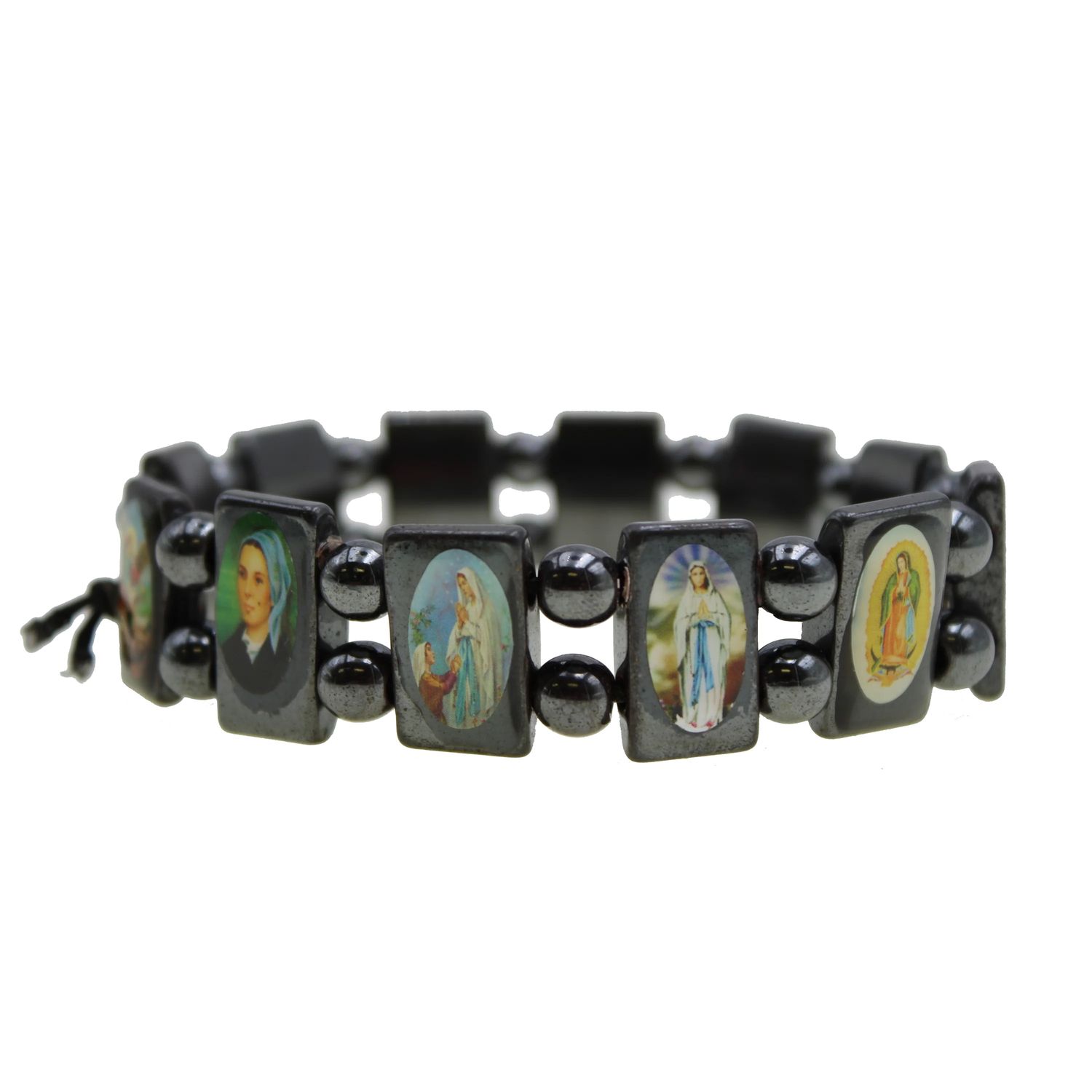 Multi-Saint Hematite Bracelet Disc.