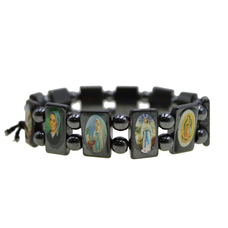 Multi-Saint Hematite Bracelet Disc.