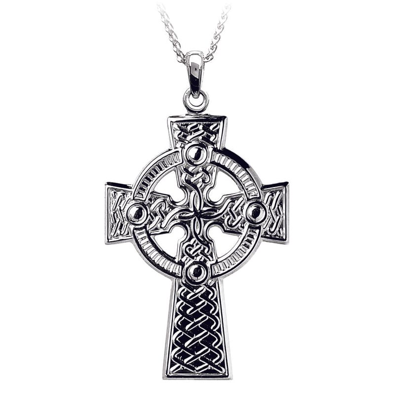Sterling Silver Traditional Celtic Cross- Medium Size, on a 18&quot; Sterling Silver Chain