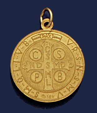 14kt Solid Yellow Gold St. Benedict Medal 3/4” Diameter (Size 3)