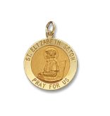 14kt Solid Yellow Gold St. Elizabeth Medal 3/4” Diameter (Size 3)