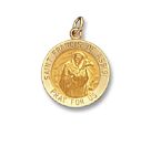 14kt Solid Yellow Gold St. Francis of Assisi Medal 5/8” Diameter (Size 2)