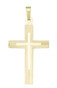 14kt Gold Cross Hollow 24x15mm