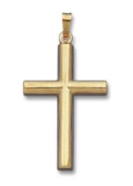 14kt Gold Cross Half Round 30x20mm