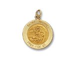 14kt Solid Yellow Gold St. Michael Medal 5/8” Diameter (Size 2)