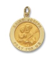 14kt Solid Yellow Gold St. Joseph 3/4&quot; Diameter (Size 3)