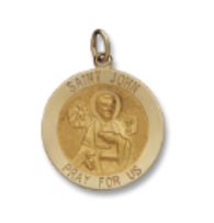 14kt Solid Yellow Gold St. John Medal 3/4” Diameter (Size 3)