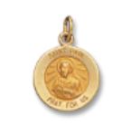 14kt Solid Yellow Gold St. Paul Medal 1/2” Diameter (Size 1)