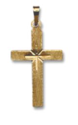 14kt Yellow Gold Cross with Florentine Star