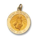 14kt Yellow Solid Gold St. Peregrine 5/8&quot; Diameter (Size 2)