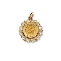 14kt Solid Yellow Gold St. Christopher Medal