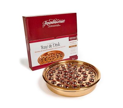 Stainless Steel Brass Tone Tray And Disk