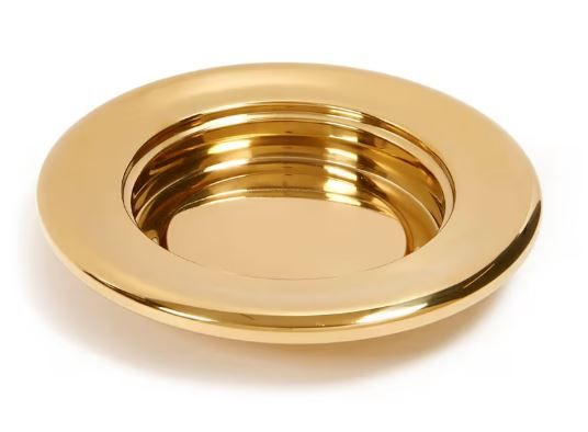 Stainless Steel Brass Tone Bread Plate Non-Stacking