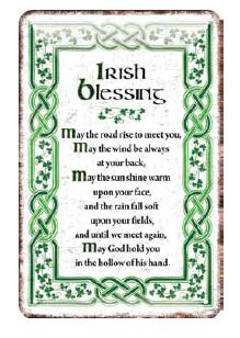 Irish Blessing Metal Sign Disc.