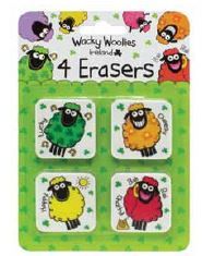 Wacky Woollies 4 Erasers Set Disc.