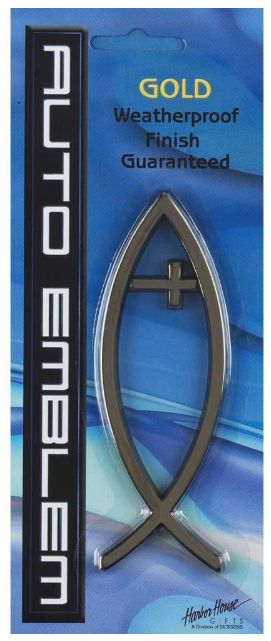Fish With Cross Auto Emblem